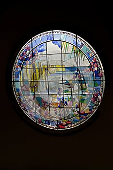 Stained Glass Window on black background