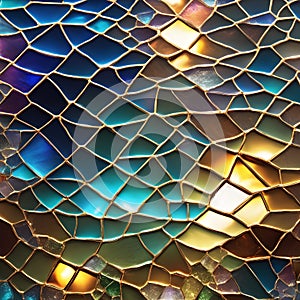 A Stained Glass Window with a Broken Glass Effect