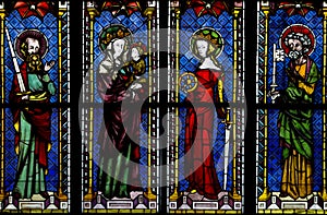 Stained-glass window in the cathedral of Freiburg, Germany