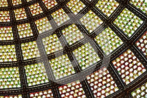 Stained glass window ceiling dome