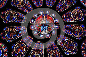 Stained Glass Window, Chartres Cathedral photo