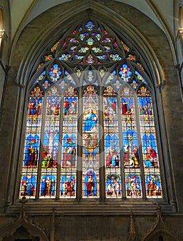 Stained glass window in Chichester cathedral