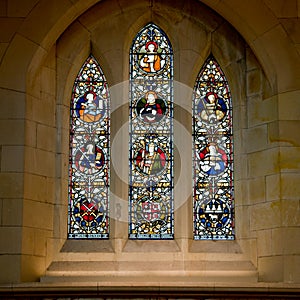 Stained-glass window in Christchurch Cathedral
