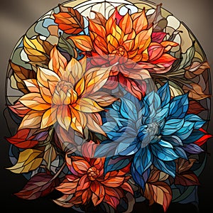 A Stained Glass Window Comes to Life. Artisanal Glasswork Captures the Radiant Dance of Floral Hues