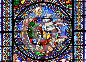 Stained glass window conversion of Saint Paul