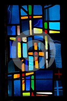 Stained Glass Window Cross photo