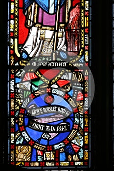 Stained glass window dedicated to Grace Darling