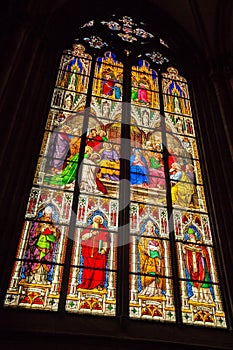 Stained glass window from within the Dom church in Cologne