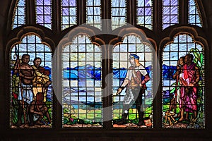 Stained glass window of Dr Livingstone - Livingstonia Mission Church