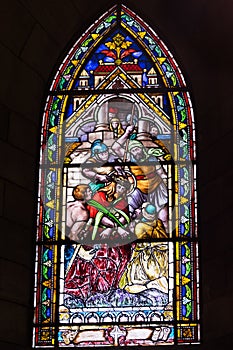 Stained glass window photo