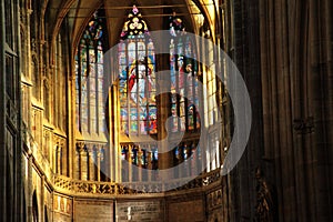 Stained glass window of Metropolitan Cathedral of Saints Vitus, Wenceslaus and Adalbert