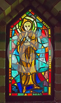 Stained glass window of Monk