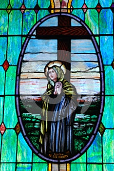 Stained Glass Window of Mother Mary