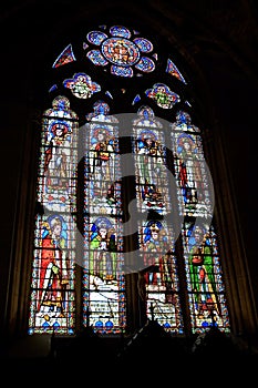 Stained Glass Window in the Notre Dame Cathedral