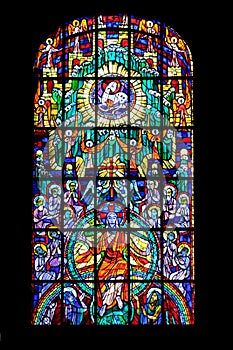 Stained glass window in Parish Church of the Holy Blood in Graz