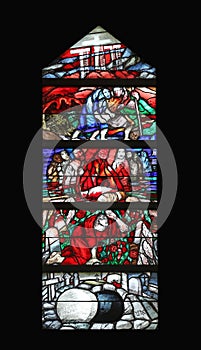 Stained glass window by Sieger Koder in St. John church in Piflas, Germany