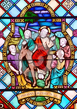 Stained glass window in St. Andrew Cathedral is the Roman Catholic cathedral