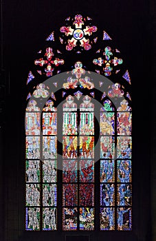 Stained-glass window in St Vit Cathedral photo