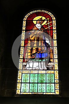 Stained glass window 16th century of Saint Brice photo