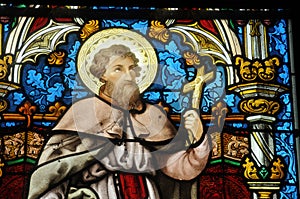 Stained glass window of Vigny church
