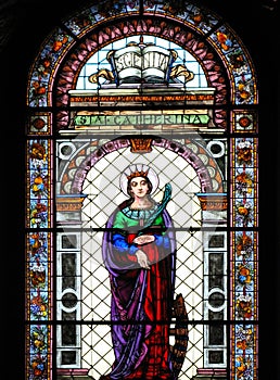 Stained glass window Virgin Mary