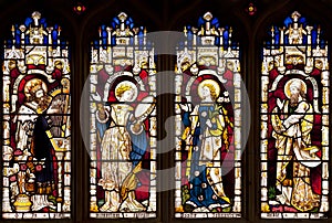 Stained Glass window in Wadham College Chapel, Oxford, Oxfordshire, United Kingdom