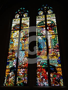 Stained Glass Windows created by the Polish painter, Jozef Mehoffer, between 1896 and 1936, is located in St. Nicolas cathedral