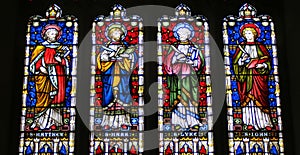 Stained glass windows in English church