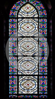 Stained glass windows in the Saint Germain des Pres Church, Paris