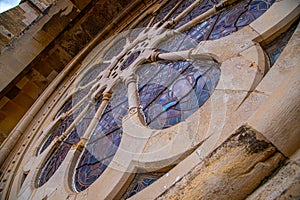 Stained Glass Windows at Saint Mary Major Cathedral in Lisbon, Portugal