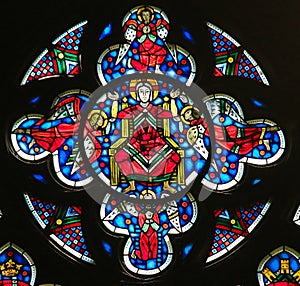 Stained Glass in Worms - Jesus Christ in Heaven