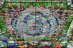 Stained-glass in Xcaret, Mexico