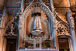 Stained glasses of the cathedral, Josselin, France