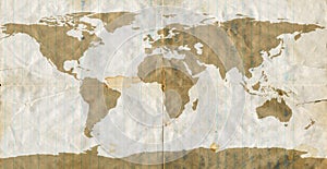 Stained Loose Leaf Paper World map