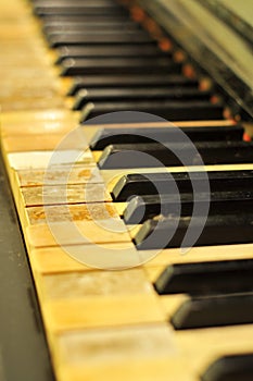 Stained Old Piano Keys