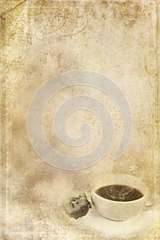 Stained Paper with Cup of Coffee