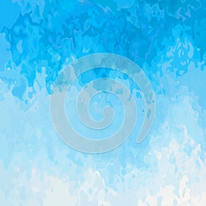 Stained pattern texture square background sky blue white color - modern painting art - watercolor splotch effect
