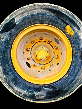 Stained truck tire