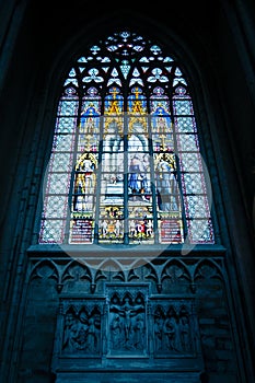 Stained window in church