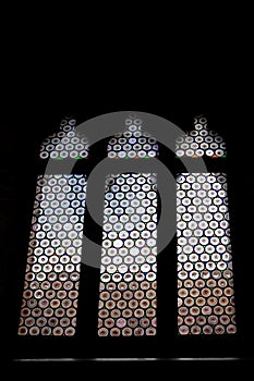 Stained window, glass in lead, Palazzo pubblico, ,  Siena, Tuscany, Italy