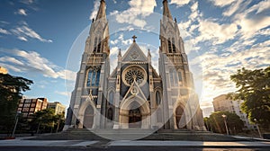 stainedglass catholic church exterior