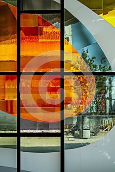 Stainglass in the Montreal subway called the Metro photo