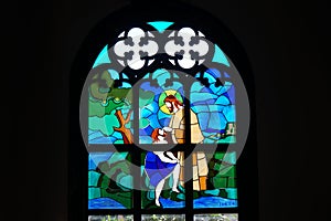 Stainglass in Wooden church