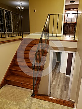 Staining stairs painted railing