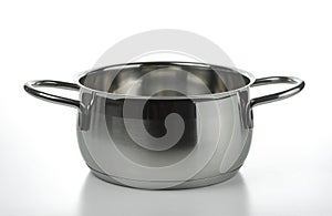Stainless casserole Isolated on a white