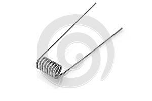 Stainless coil for vaping on a white background