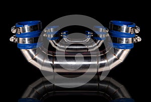 Stainless steel air duct system technology the background the white background