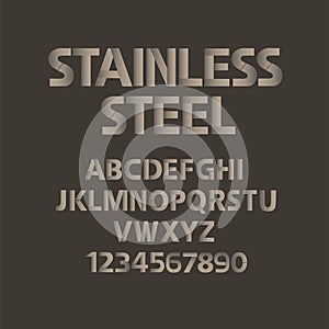 Stainless Steel alphabet with numbers. Mat metal abc set.