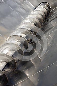 stainless steel auger pressure grapes at winery