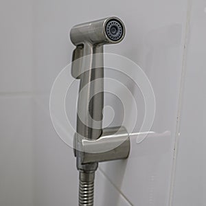 Stainless steel bidet jet spray.